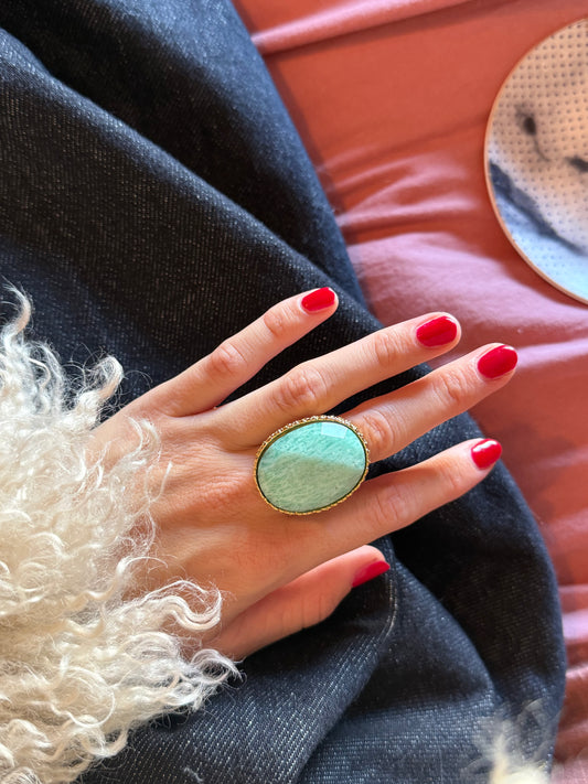 Aqua Moon Ring