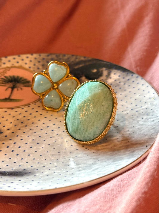 Aqua Moon Ring