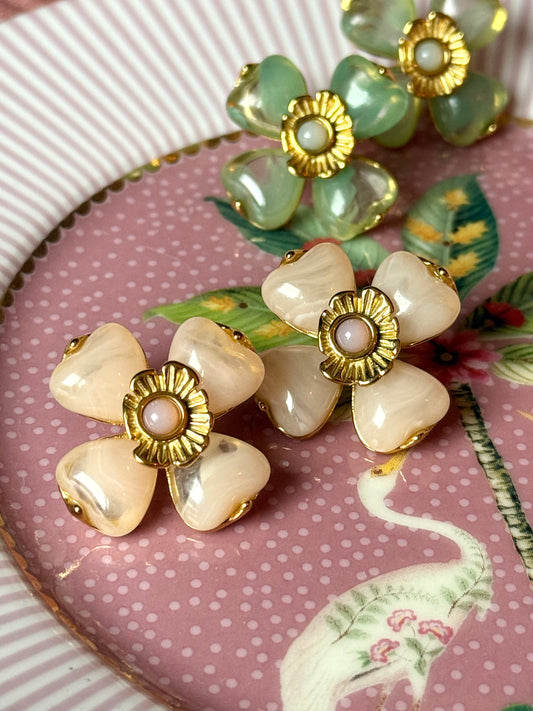 Lucky Clover Earrings Pink