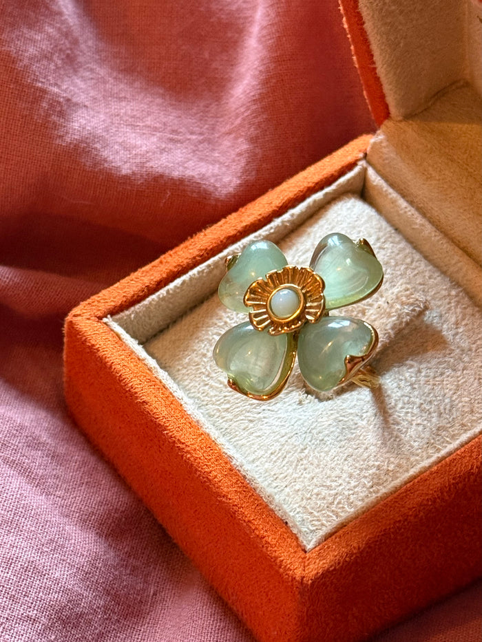 Lucky Clover Ring Green